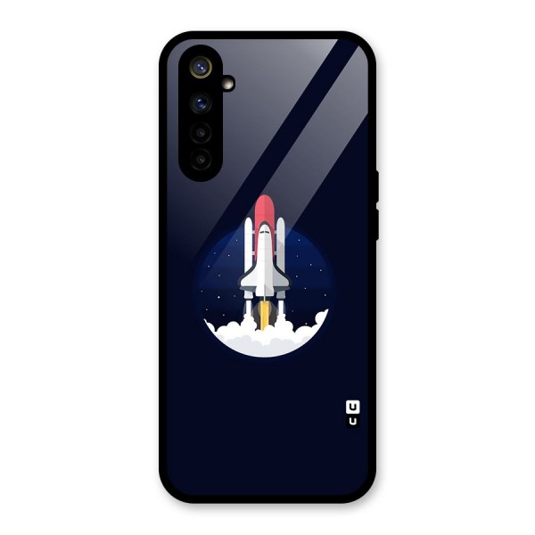 Space Rocket Minimal Glass Back Case for Realme 6