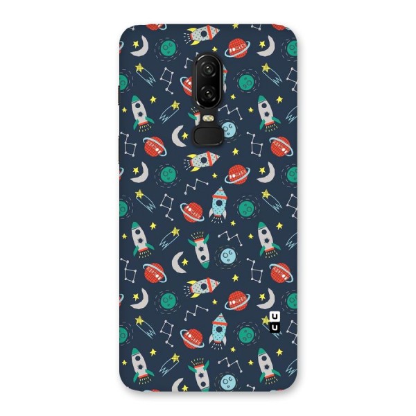 Space Rocket Pattern Back Case for OnePlus 6