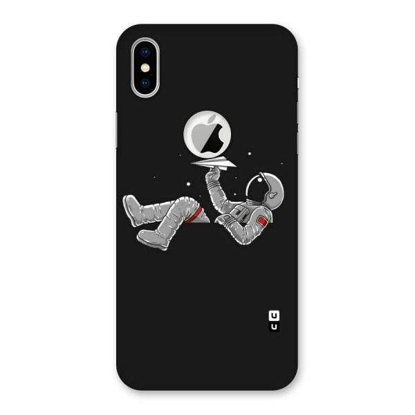 Spaceman Flying Back Case for iPhone XS Logo Cut