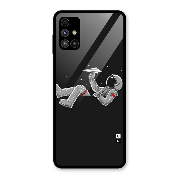 Spaceman Flying Glass Back Case for Galaxy M51