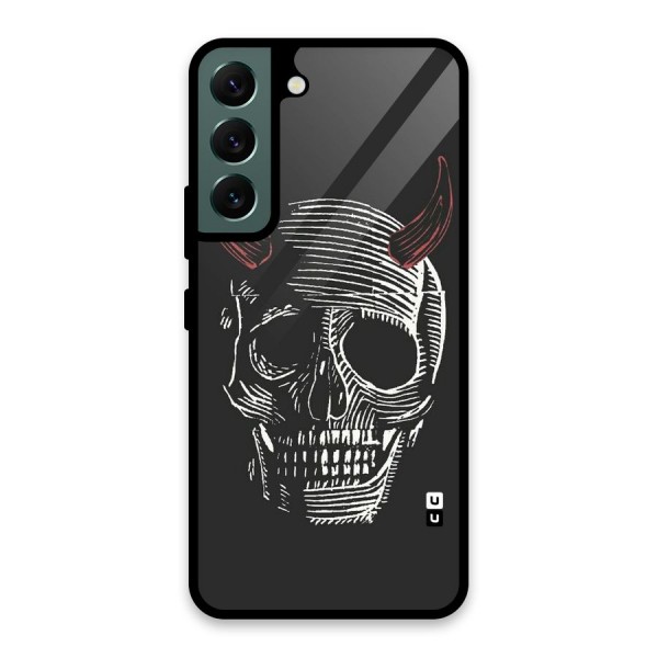 Spooky Face Glass Back Case for Galaxy S22 5G
