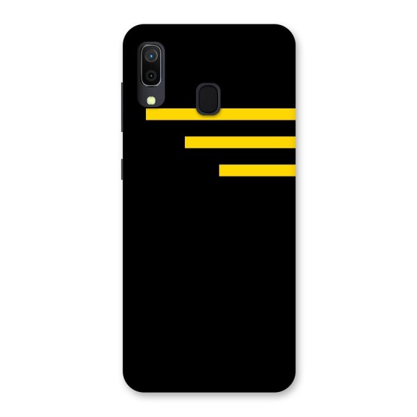 Sports Yellow Stripes Back Case for Galaxy A20