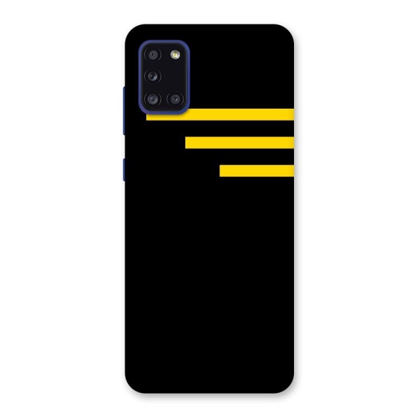 Sports Yellow Stripes Back Case for Galaxy A31