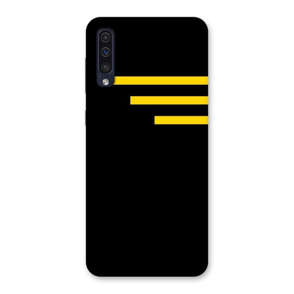 Sports Yellow Stripes Back Case for Galaxy A50