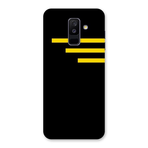 Sports Yellow Stripes Back Case for Galaxy A6 Plus