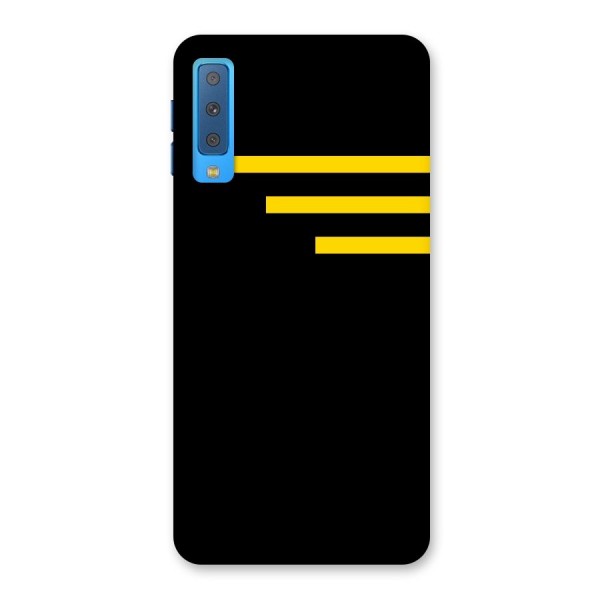 Sports Yellow Stripes Back Case for Galaxy A7 (2018)