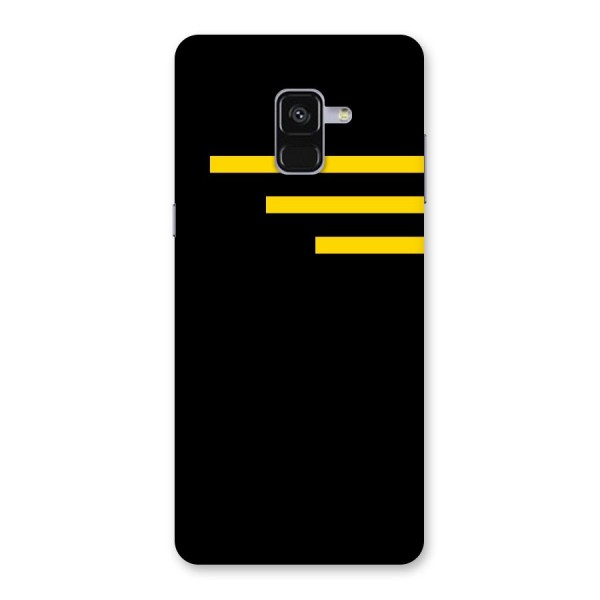 Sports Yellow Stripes Back Case for Galaxy A8 Plus