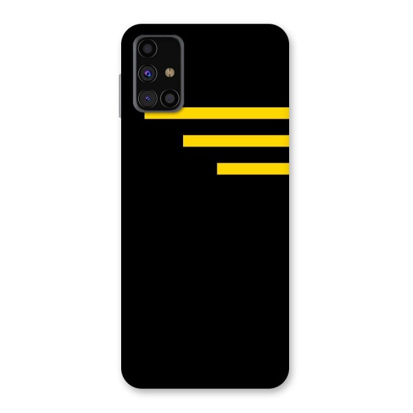 Sports Yellow Stripes Back Case for Galaxy M31s