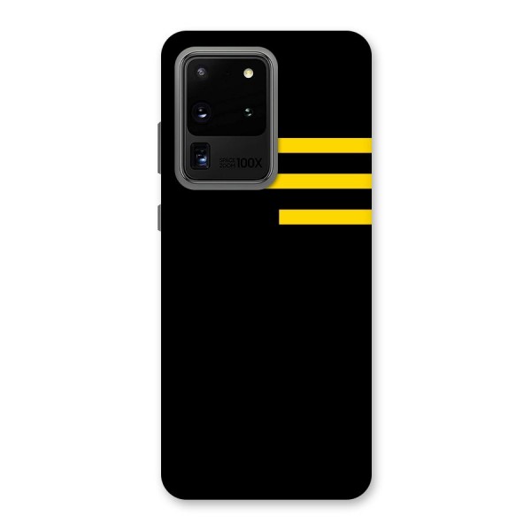Sports Yellow Stripes Back Case for Galaxy S20 Ultra