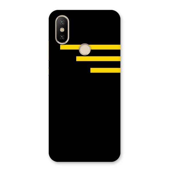 Sports Yellow Stripes Back Case for Mi A2