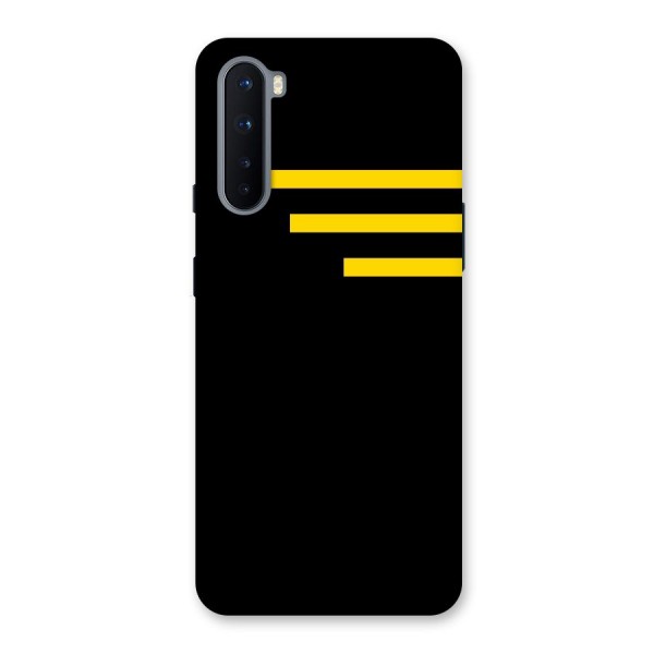Sports Yellow Stripes Back Case for OnePlus Nord
