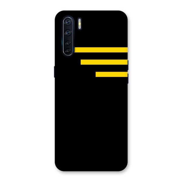 Sports Yellow Stripes Back Case for Oppo F15