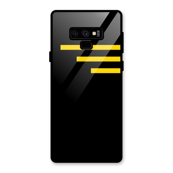 Sports Yellow Stripes Glass Back Case for Galaxy Note 9