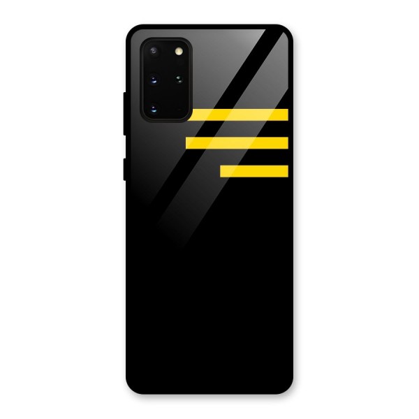 Sports Yellow Stripes Glass Back Case for Galaxy S20 Plus
