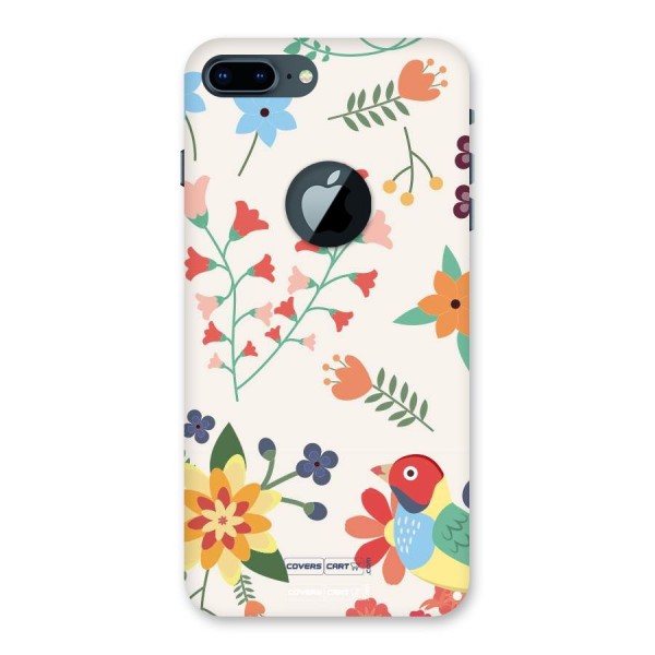 Spring Flowers Back Case for iPhone 7 Plus Logo Cut