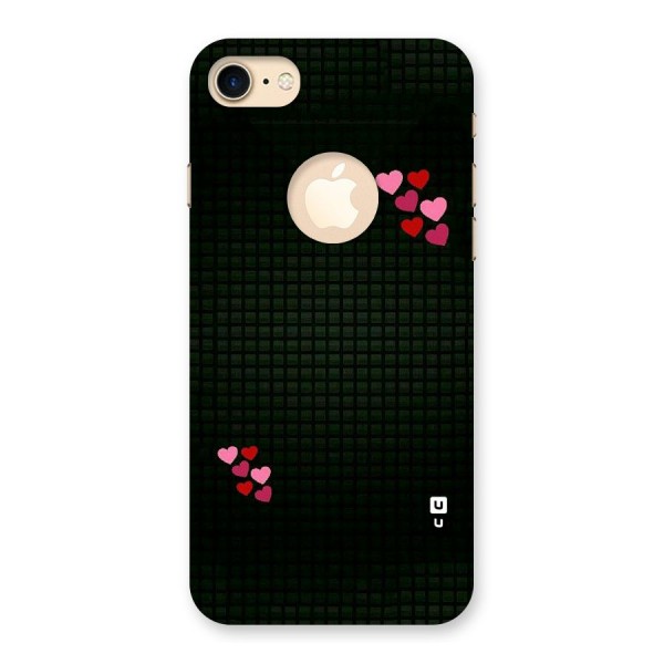 Square and Hearts Back Case for iPhone 7 Logo Cut