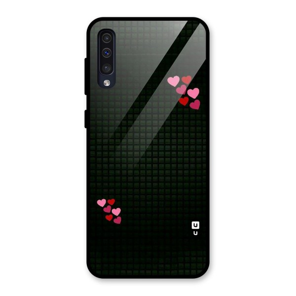 Square and Hearts Glass Back Case for Galaxy A50