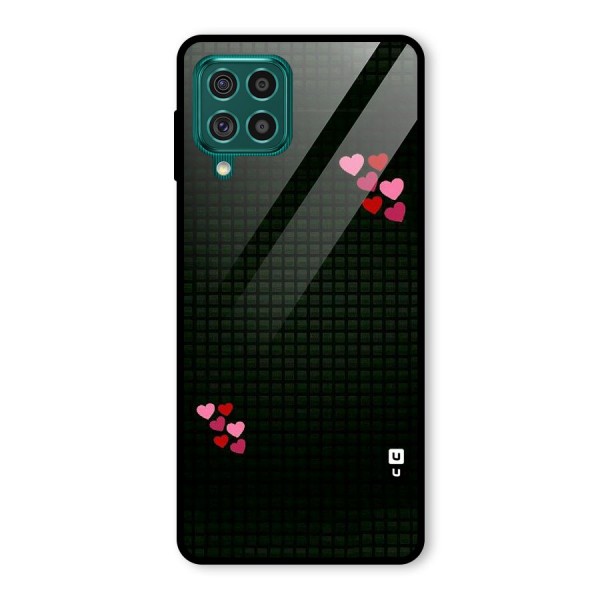 Square and Hearts Glass Back Case for Galaxy F62