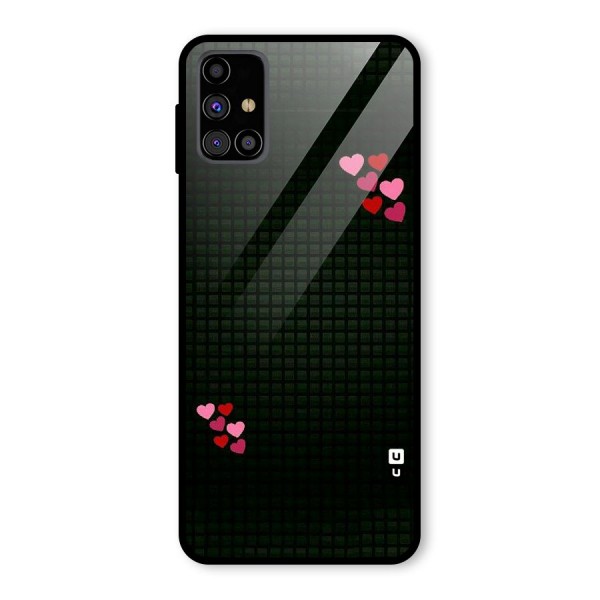 Square and Hearts Glass Back Case for Galaxy M31s