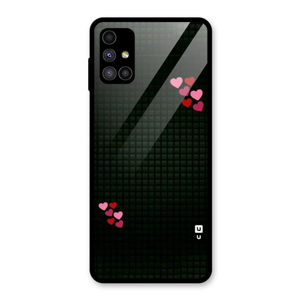 Square and Hearts Glass Back Case for Galaxy M51