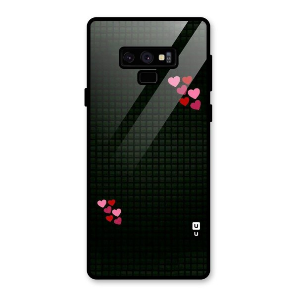 Square and Hearts Glass Back Case for Galaxy Note 9