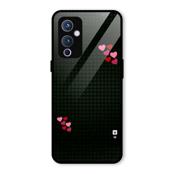 Square and Hearts Glass Back Case for OnePlus 9