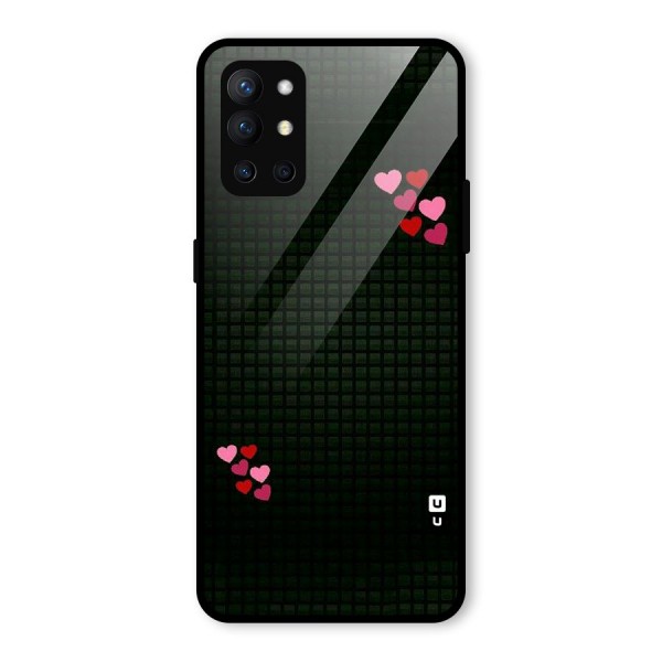 Square and Hearts Glass Back Case for OnePlus 9R