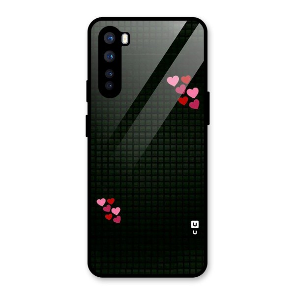 Square and Hearts Glass Back Case for OnePlus Nord