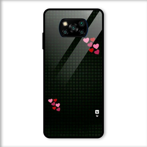 Square and Hearts Glass Back Case for Poco X3