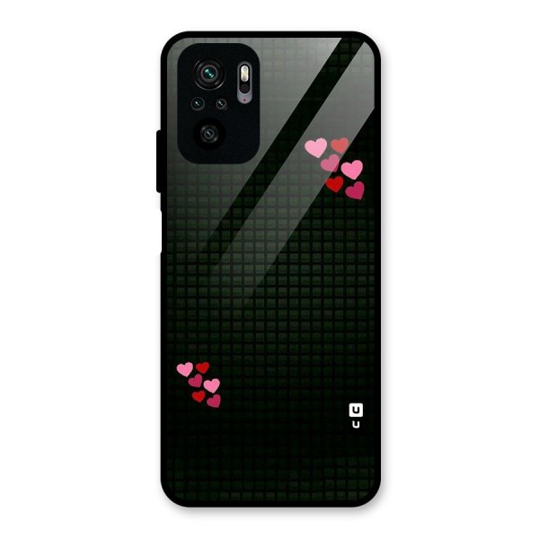 Square and Hearts Glass Back Case for Redmi Note 10