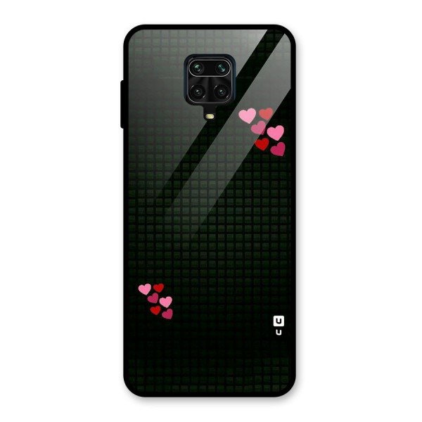 Square and Hearts Glass Back Case for Redmi Note 9 Pro Max