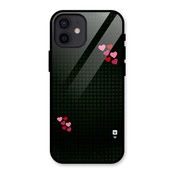 Square and Hearts Glass Back Case for iPhone 12