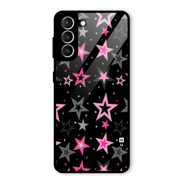 Star Outline Glass Back Case for Galaxy S21 5G