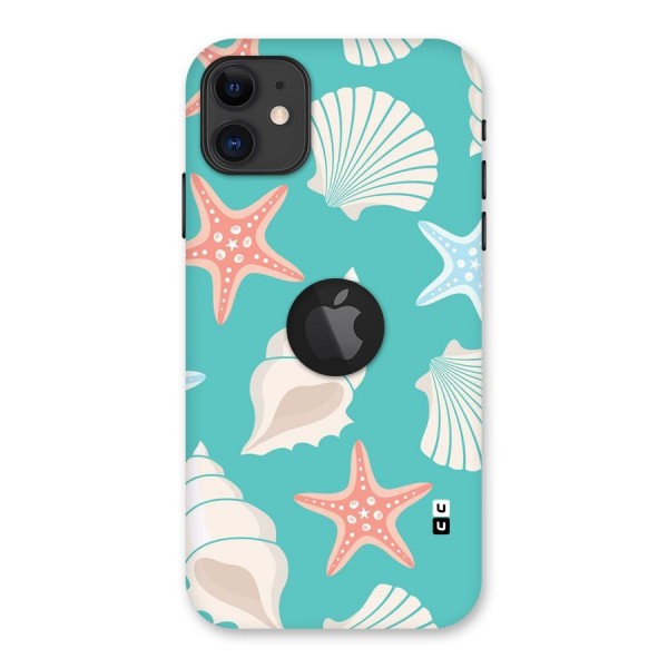 Starfish Sea Shell Back Case for iPhone 11 Logo Cut