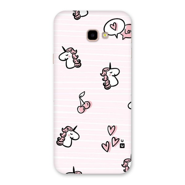 Strawberries And Unicorns Back Case for Galaxy J4 Plus