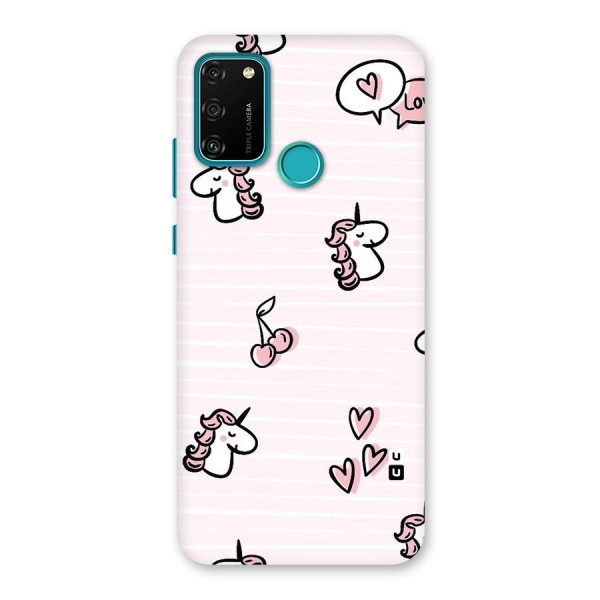 Strawberries And Unicorns Back Case for Honor 9A