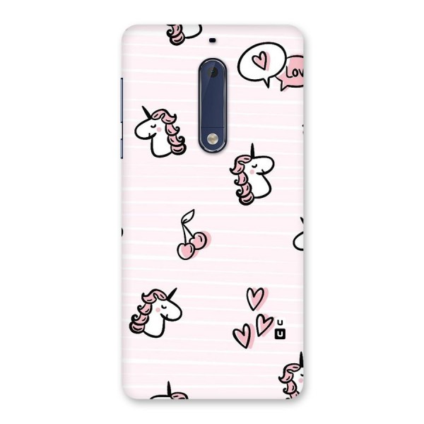 Strawberries And Unicorns Back Case for Nokia 5