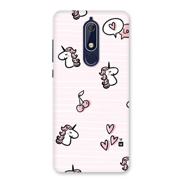 Strawberries And Unicorns Back Case for Nokia 5.1