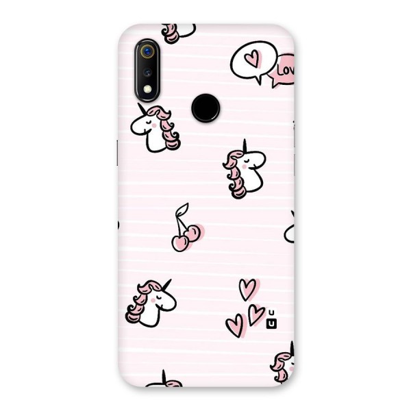 Strawberries And Unicorns Back Case for Realme 3