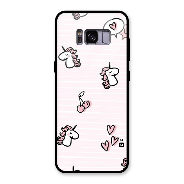 Strawberries And Unicorns Glass Back Case for Galaxy S8