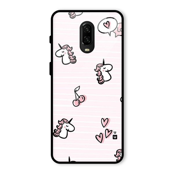 Strawberries And Unicorns Glass Back Case for OnePlus 6T