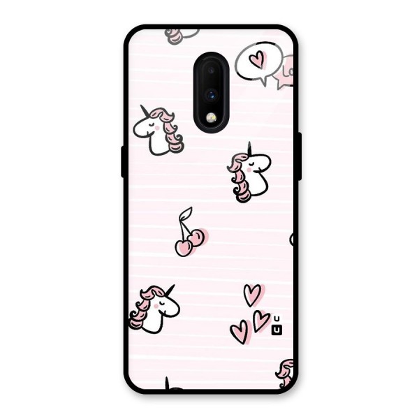 Strawberries And Unicorns Glass Back Case for OnePlus 7