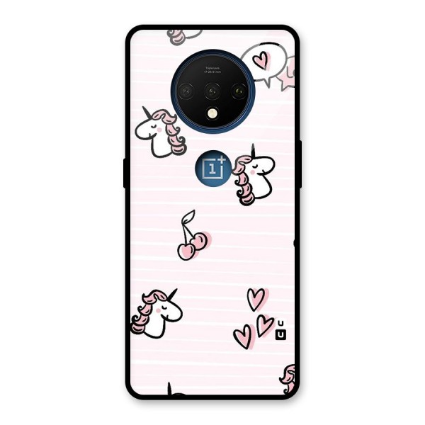 Strawberries And Unicorns Glass Back Case for OnePlus 7T
