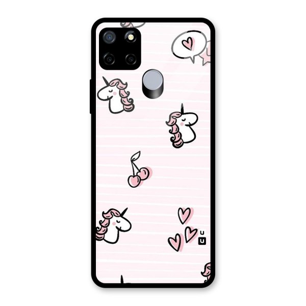 Strawberries And Unicorns Glass Back Case for Realme C15