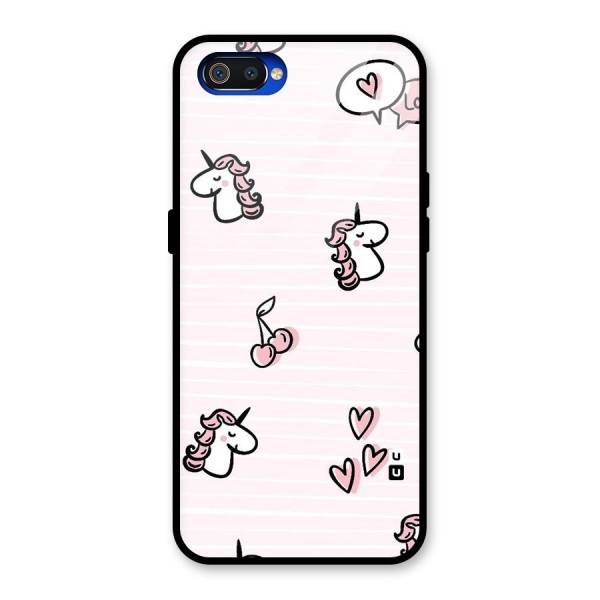 Strawberries And Unicorns Glass Back Case for Realme C2