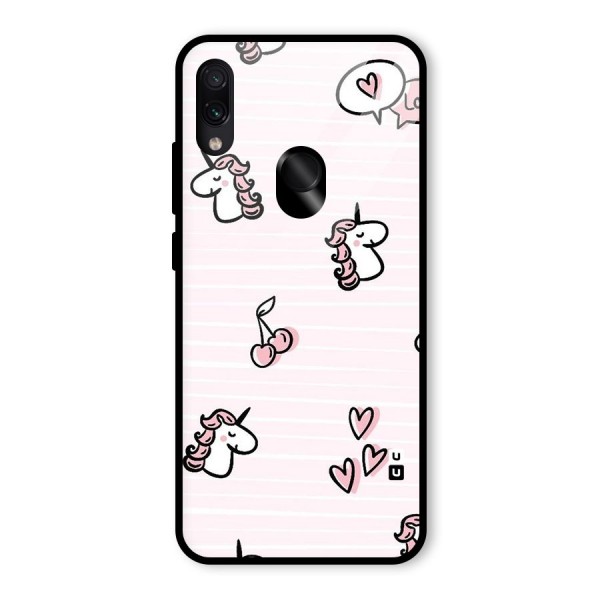 Strawberries And Unicorns Glass Back Case for Redmi Note 7