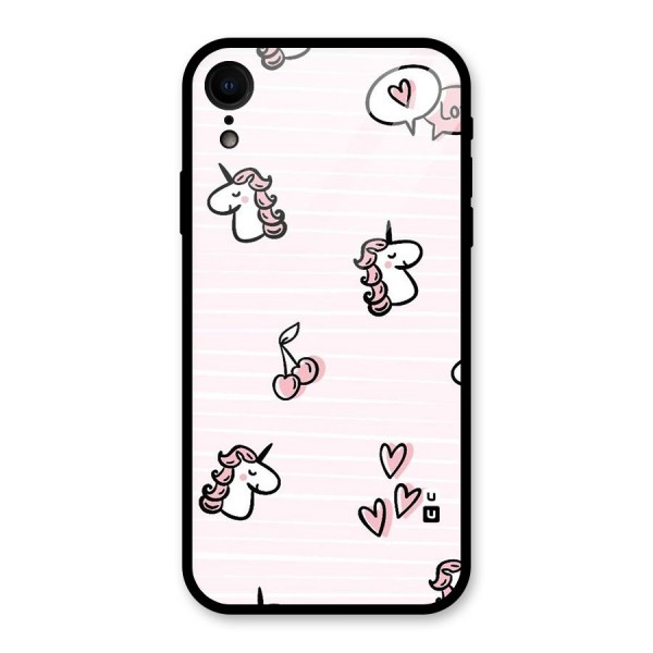 Strawberries And Unicorns Glass Back Case for XR