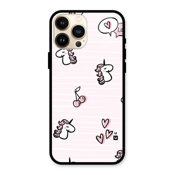 Strawberries And Unicorns Glass Back Case for iPhone 13 Pro Max