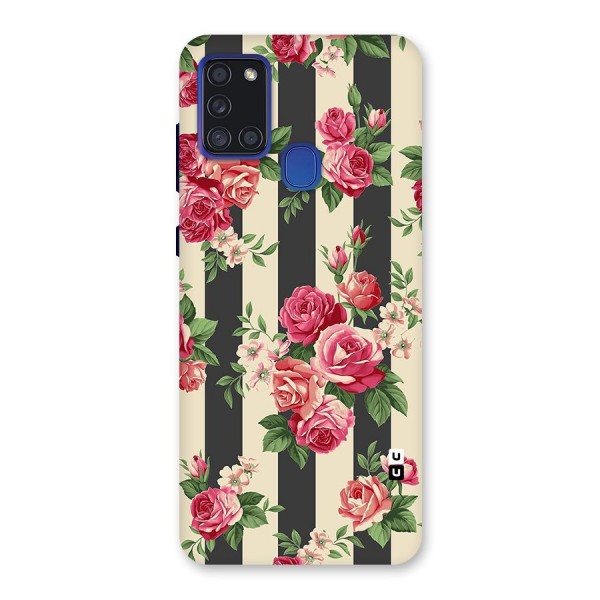 Stripes And Floral Back Case for Galaxy A21s