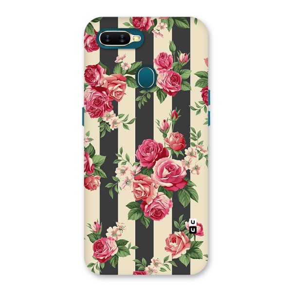 Stripes And Floral Back Case for Oppo A12